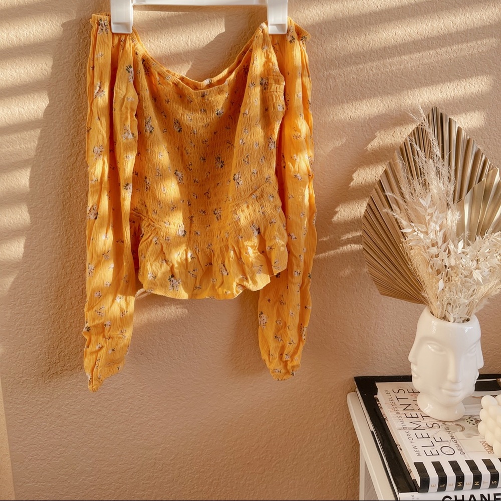 Off The Shoulder Floral Blouse